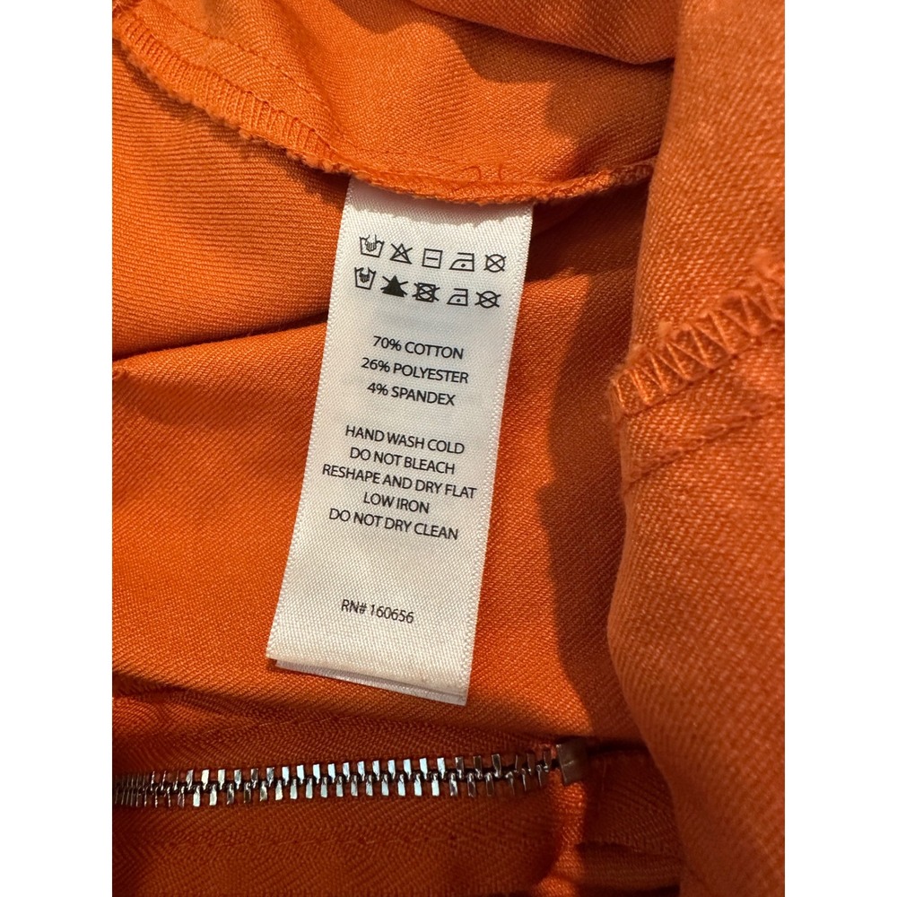 Sincerely Jules Orange Wide Leg Jumpsuit Small V-Neck Cross Back Straps Cotton - Picture 6 of 7